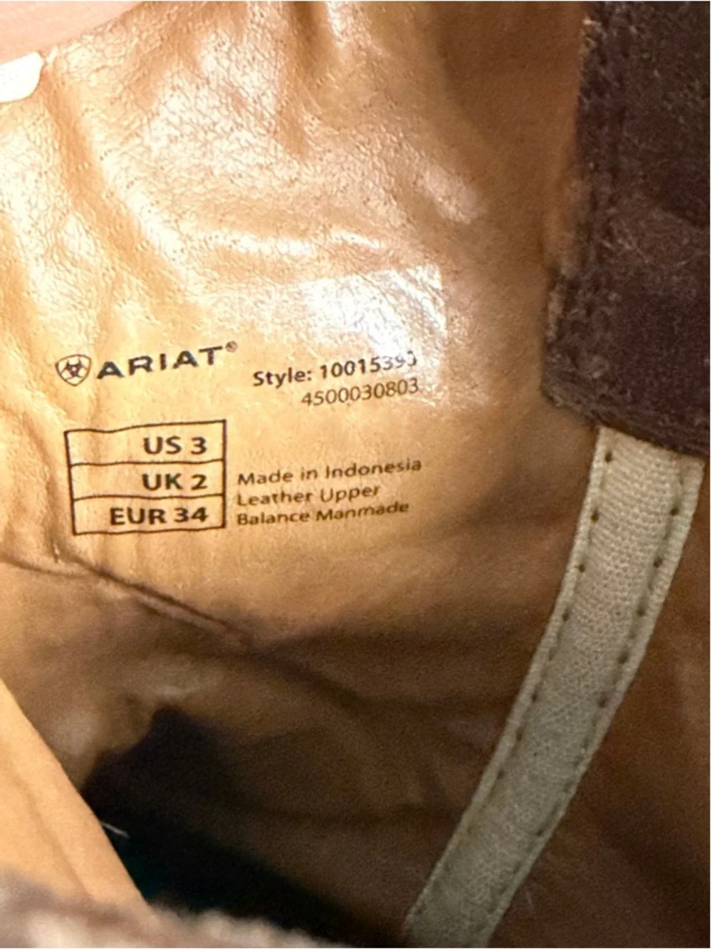 Ariat Kids Heritage Roughstock Western Cowboy Boots Brown Orange Size US 3 EU 34